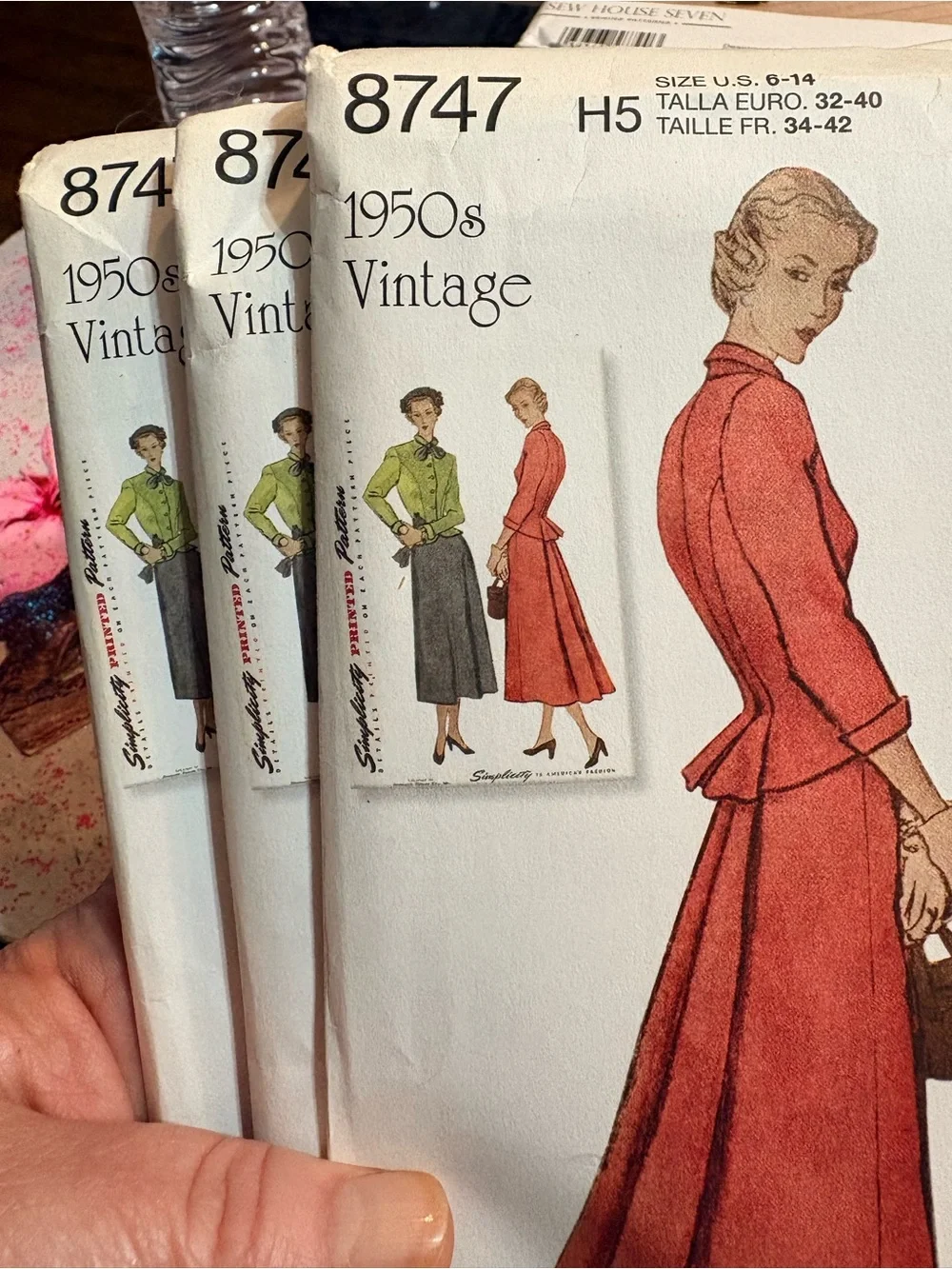 BN UNCUT SIMPLICITY 8747 H5 VINTAGE SEWING PATTERNS 1950S PINUPS